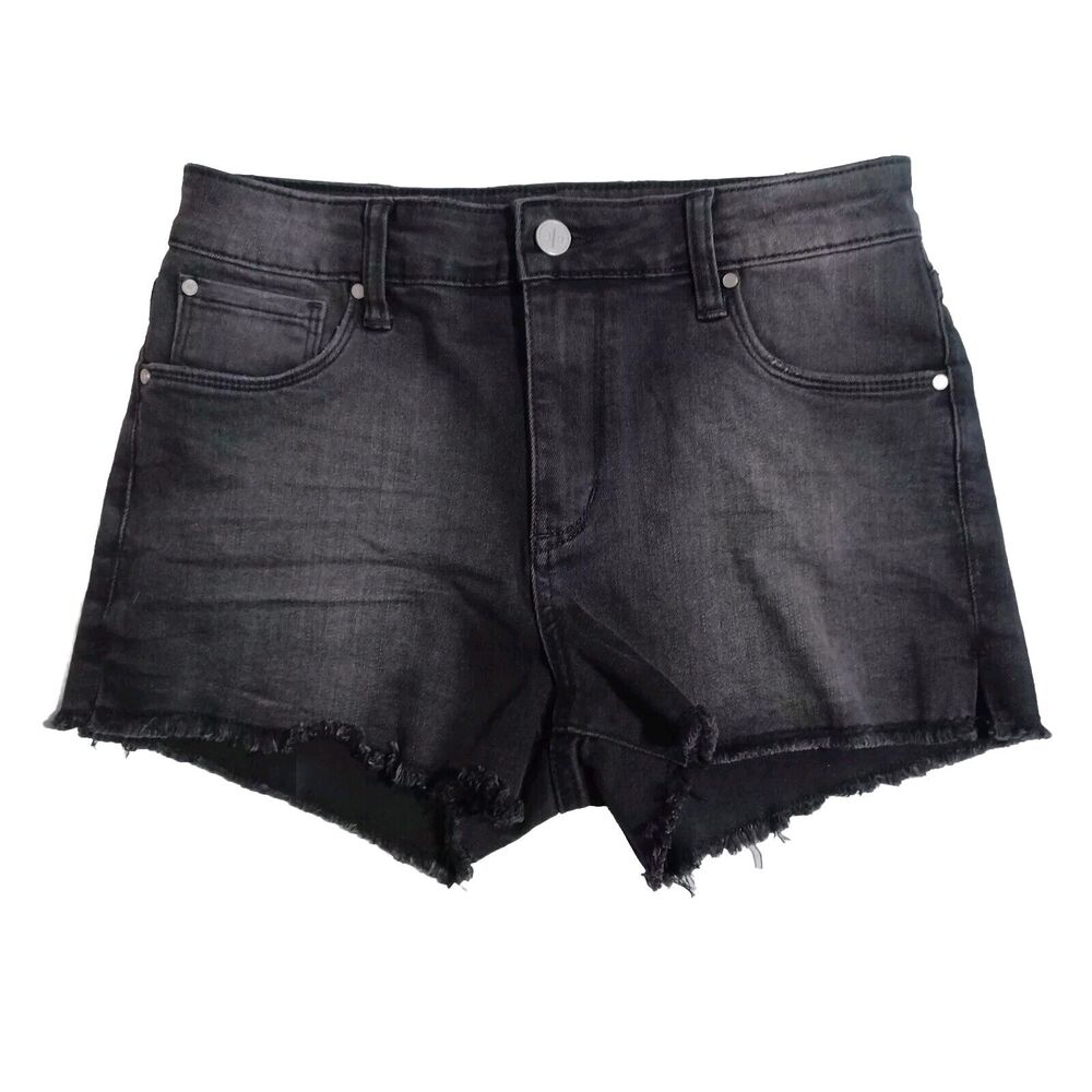 BP Nordstrom Cut-Off Jean Shorts Women’s 25 Black Stretch Denim 3" Inseam NEW